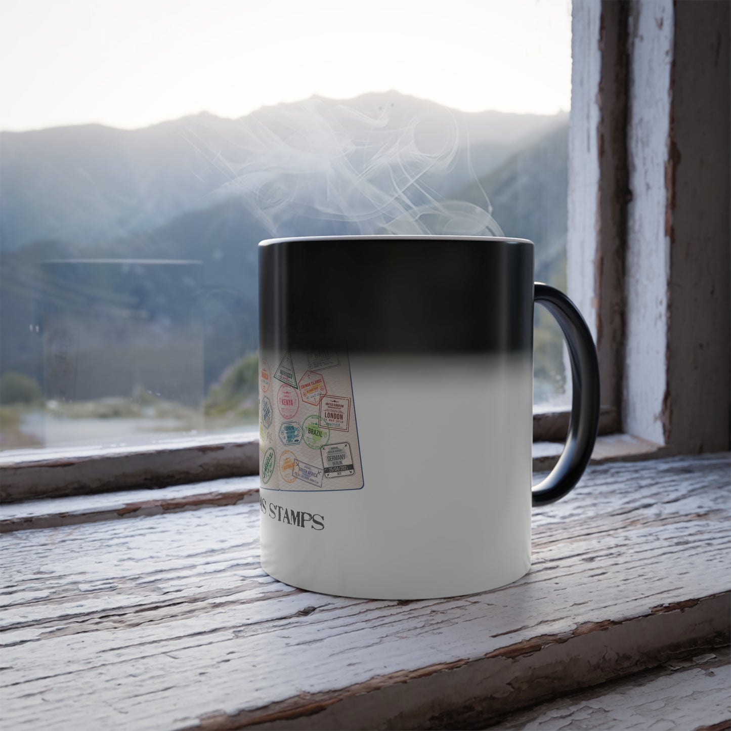 Color Morphing Travel Mug - "My Passport Has Stamps" - Perfect Gift for Adventurers