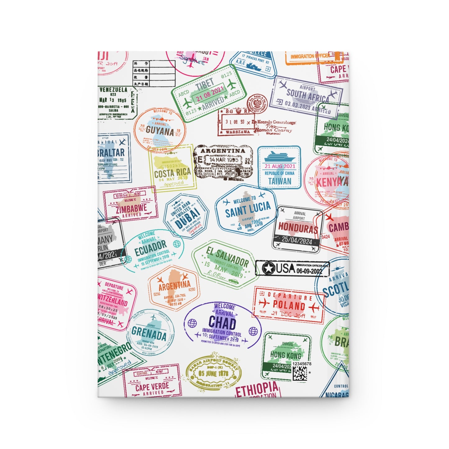 Travel Themed Hardcover Journal - "My Passport Has Stamps"