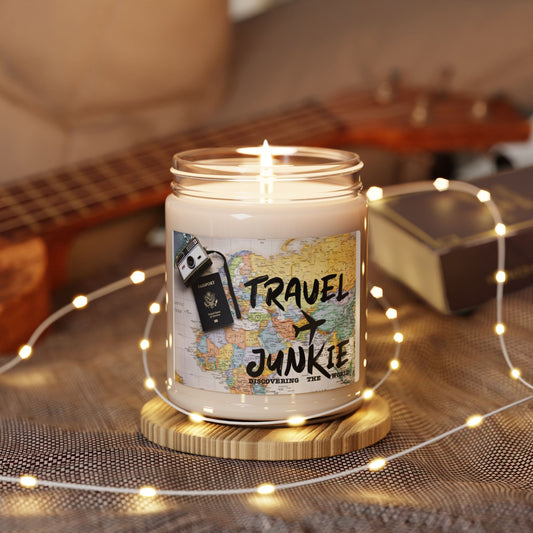 Travel Junkie Scented Soy Candle - Perfect for Adventurers and Dreamers