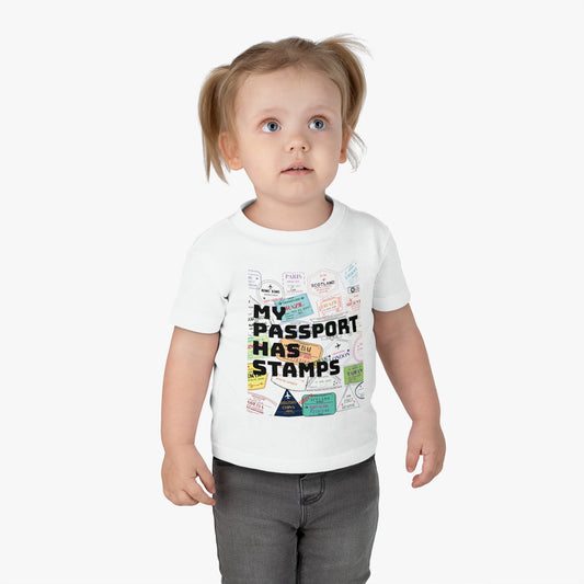 Adventurous Infant Cotton Jersey Tee - "My Passport Has Stamps"